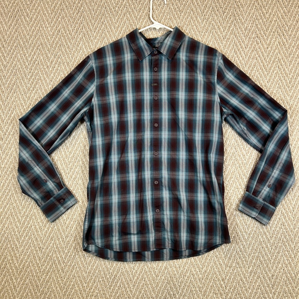 Fox Racing Shirt Mens Medium Red Plaid Long Sleeve Button Down Motocross
